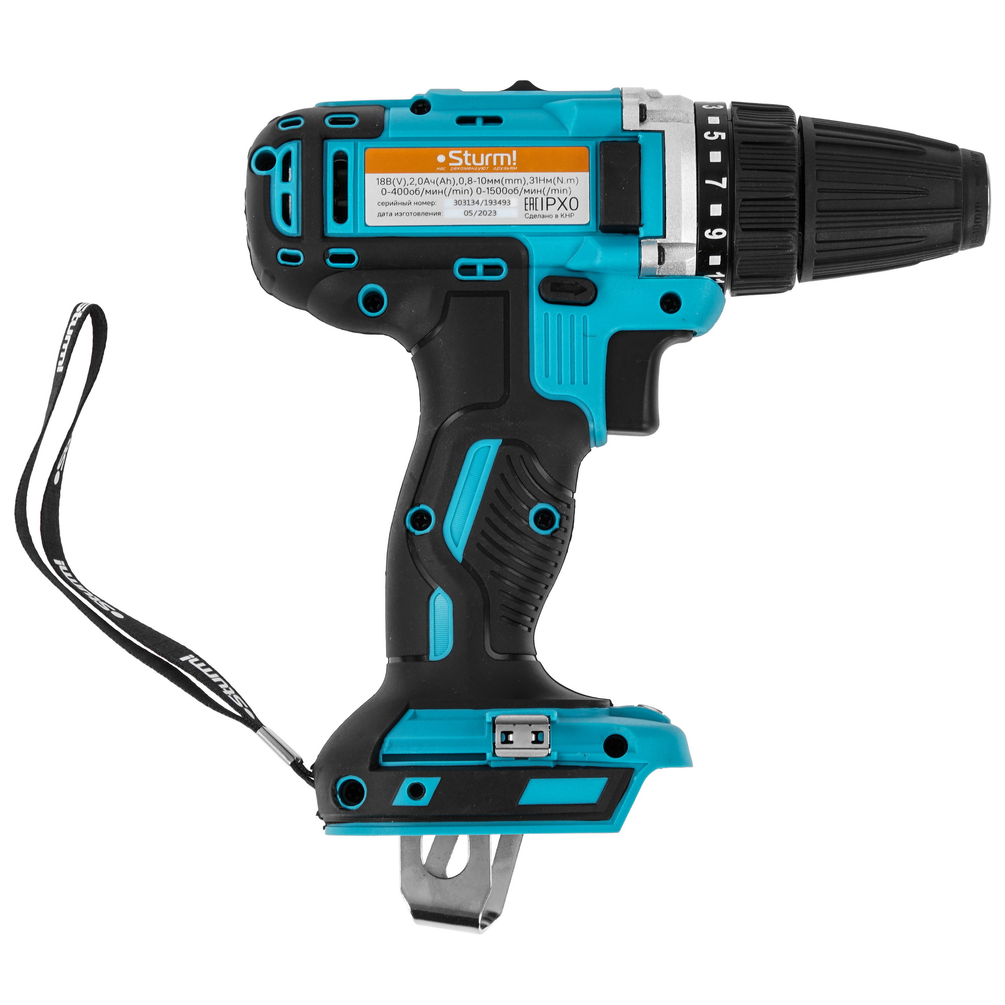 Дрель-шуруповерт Sturm! CD3618+ 1BatterySystem 18V  , Без ЗУ, Без АКБ 9965193 STDN-0024042 - Вид №1