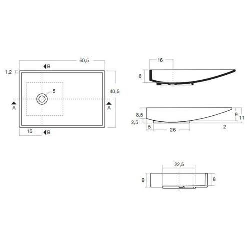 41854 Накладная раковина под столешницу  овальная Santreyd  - Вид №1