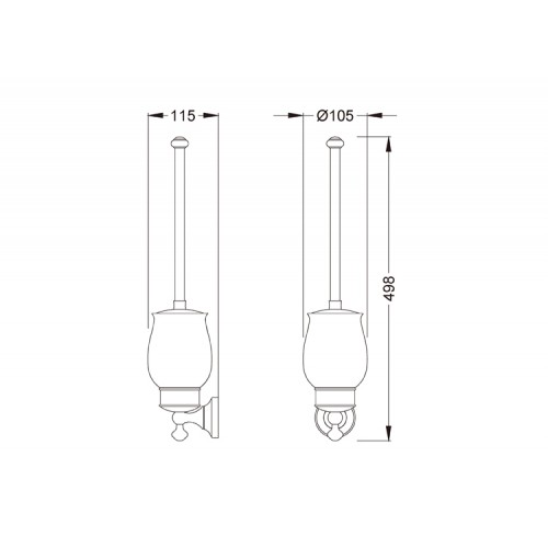 Apollo KEA-16531G Ёршик для туалета с держателем krausru  - Вид №2