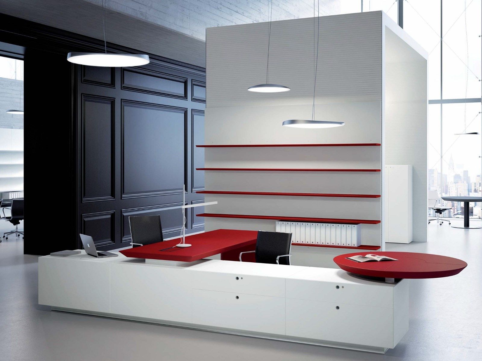 Модульная обшивка МДФ с книжным шкафом FANTONI MultipliCeo ARCH-00001602