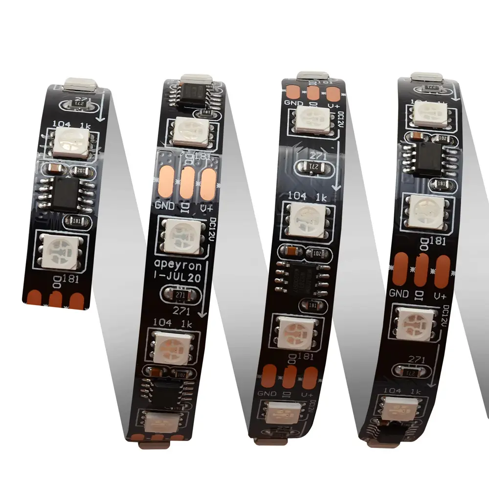 Адресная светодиодная лента Apeyron SMD5050 12В 10 мм 2м 14.4 Вт/м 60диод/м RGB 82535315 STLM-2049864  - Вид №14