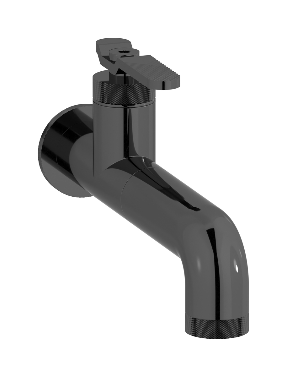 Встроенный в стену смеситель для раковины на 1 отверстие в комплекте с донным клапаном WE ARE IB b2209cf Black Chrome Bold