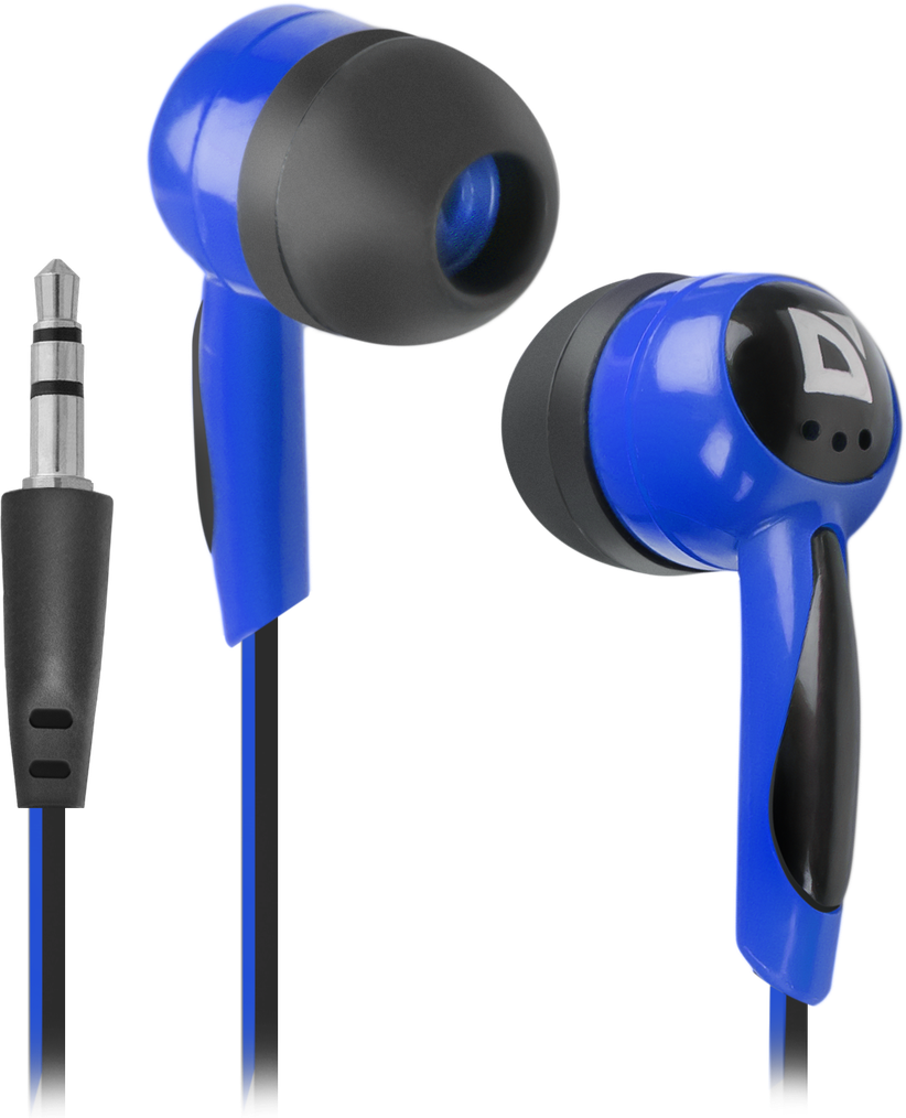 63608 наушники вставки basic 604 черный + голубой Defender Santreyd 