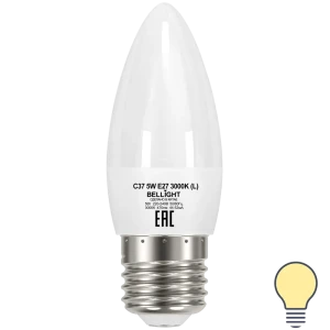 Лампа светодиодная Bellight E27 220-240 В 5 Вт свеча матовая 470 лм теплый белый свет
