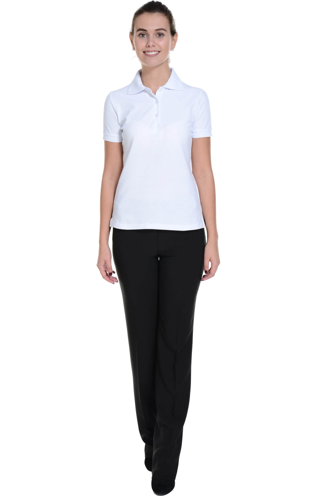 62162 Тенниска-поло женская белая LUXE  Одежда для салонов красоты  размер XXL  - Вид №4