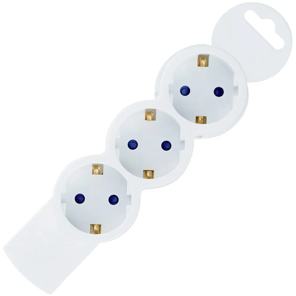 Колодка-удлинитель DUWI с защитными шторками, 3 розетки с заземлением 84722200