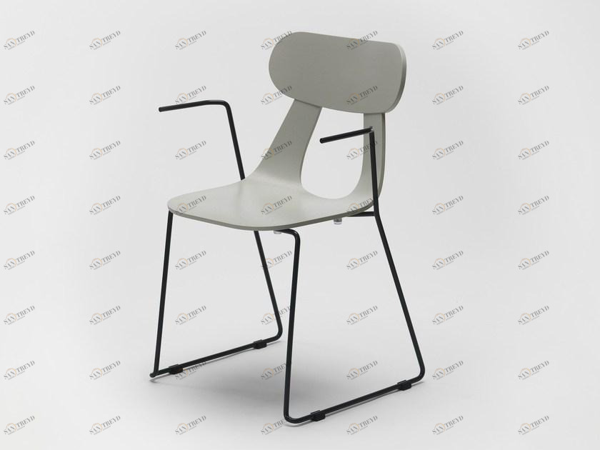 Zilio A&C Штабелируемый деревянный стул в виде санок с подлокотниками sun-id-1437239