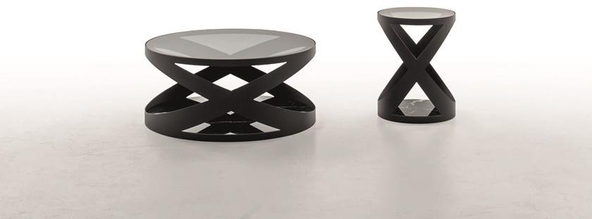 Tonin Casa Журнальный столик из стекла и металла с мраморным основанием  T6233  - Вид №1