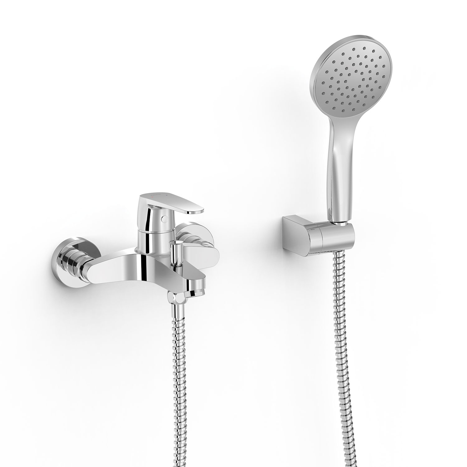 ПЛОСКИЙ настенный смеситель с одной ручкой для ванны и душа-22017001 TRES 