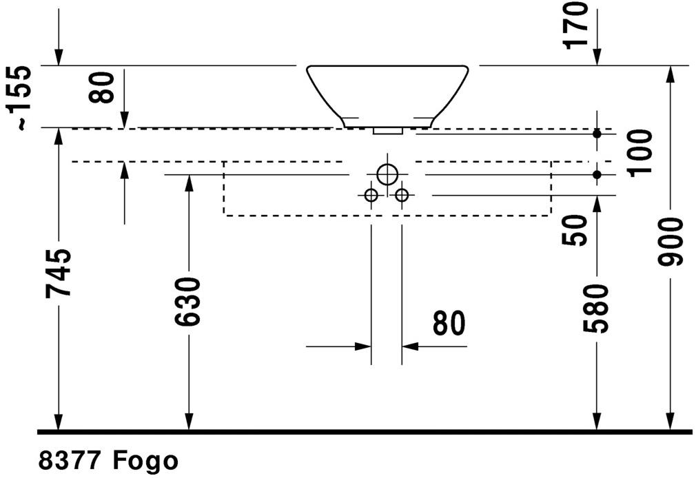 032542 Накладная раковина на столешницу  овальная Duravit Bacino - Вид №7