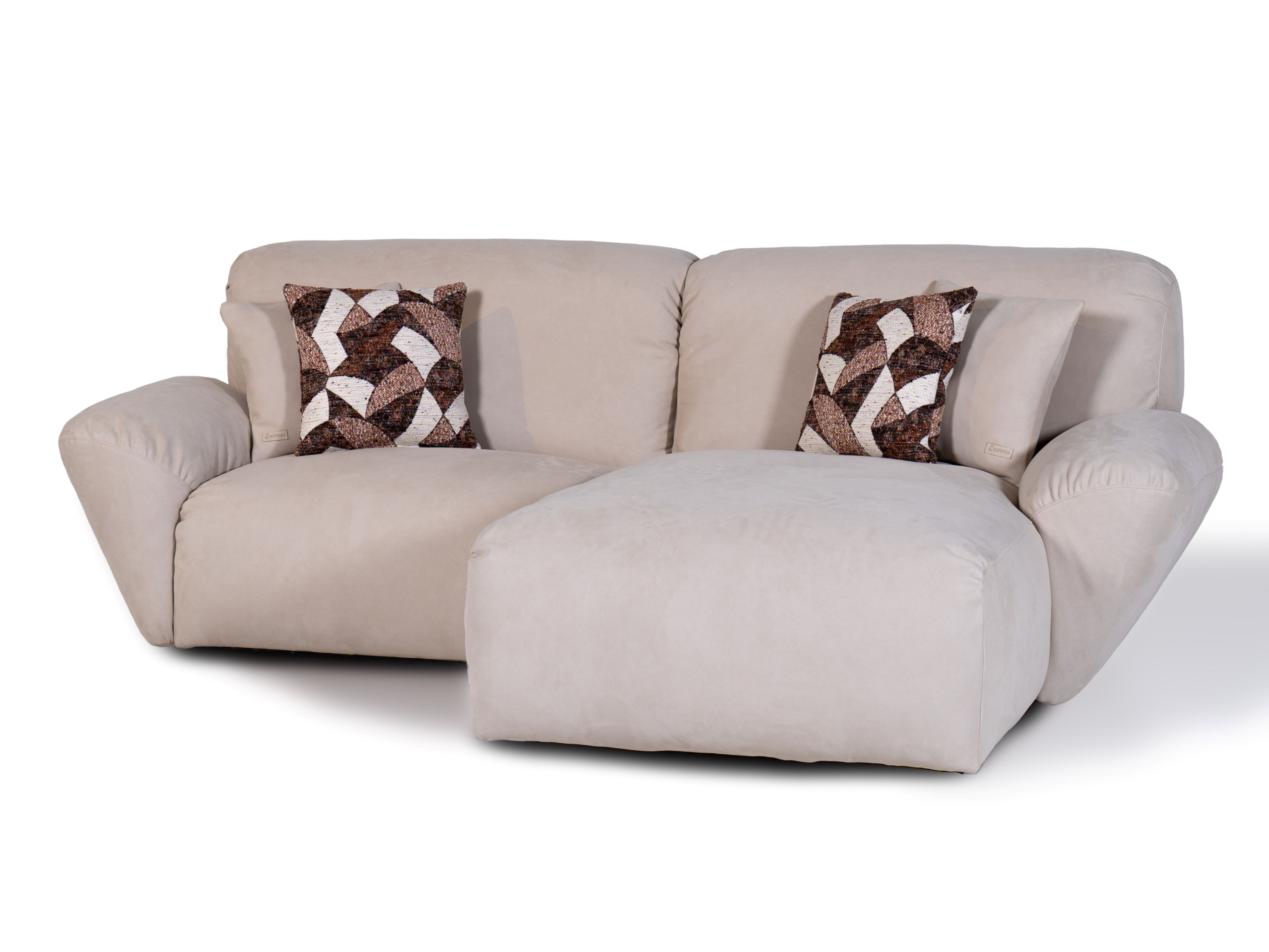 Диван из микрофибры с полуостровом Mantellassi 1926 Beluga ARCH-00073542 - Вид №2