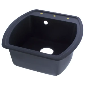 Мойка врезная Florentina Нире-480 51x48 см, цвет чёрный, композит/кварц 15280359 STLM-2139450