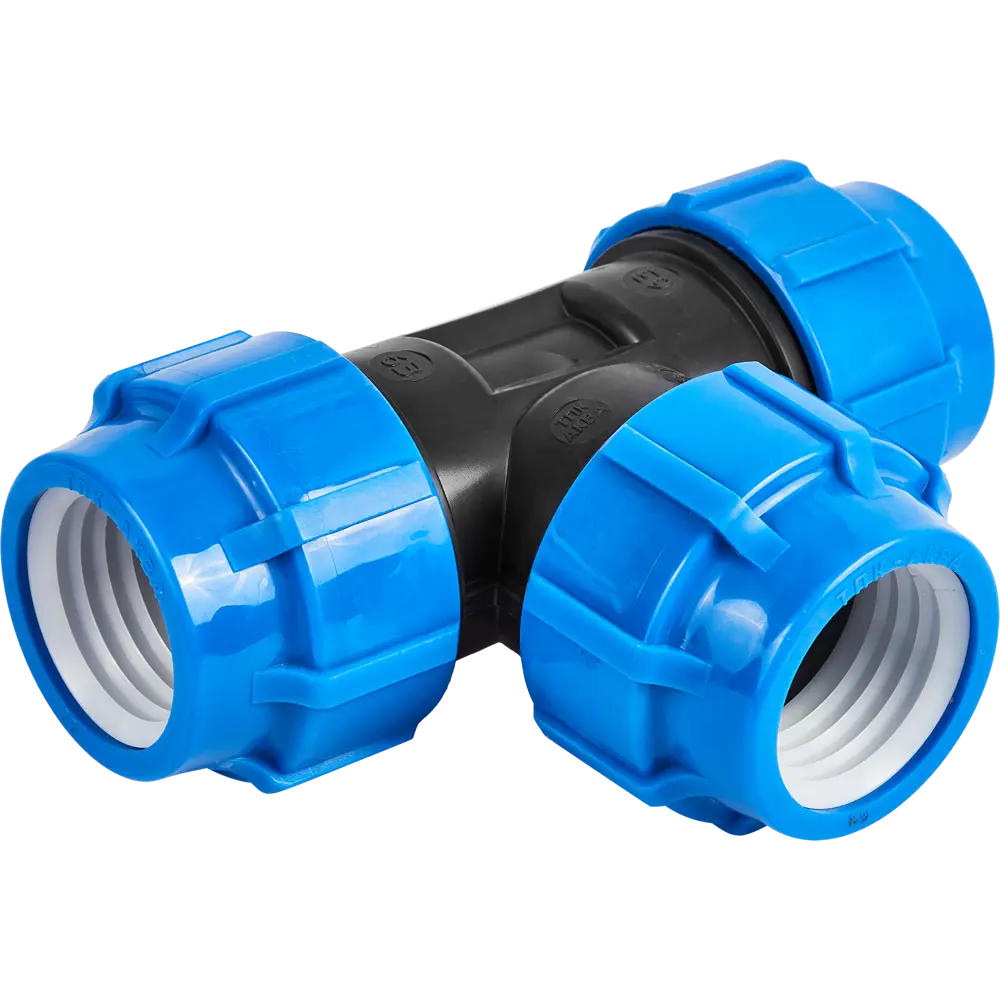 Тройник ПНД Политэк 63x63x63 мм для систем водоснабжения 82382625 STLM-0026027