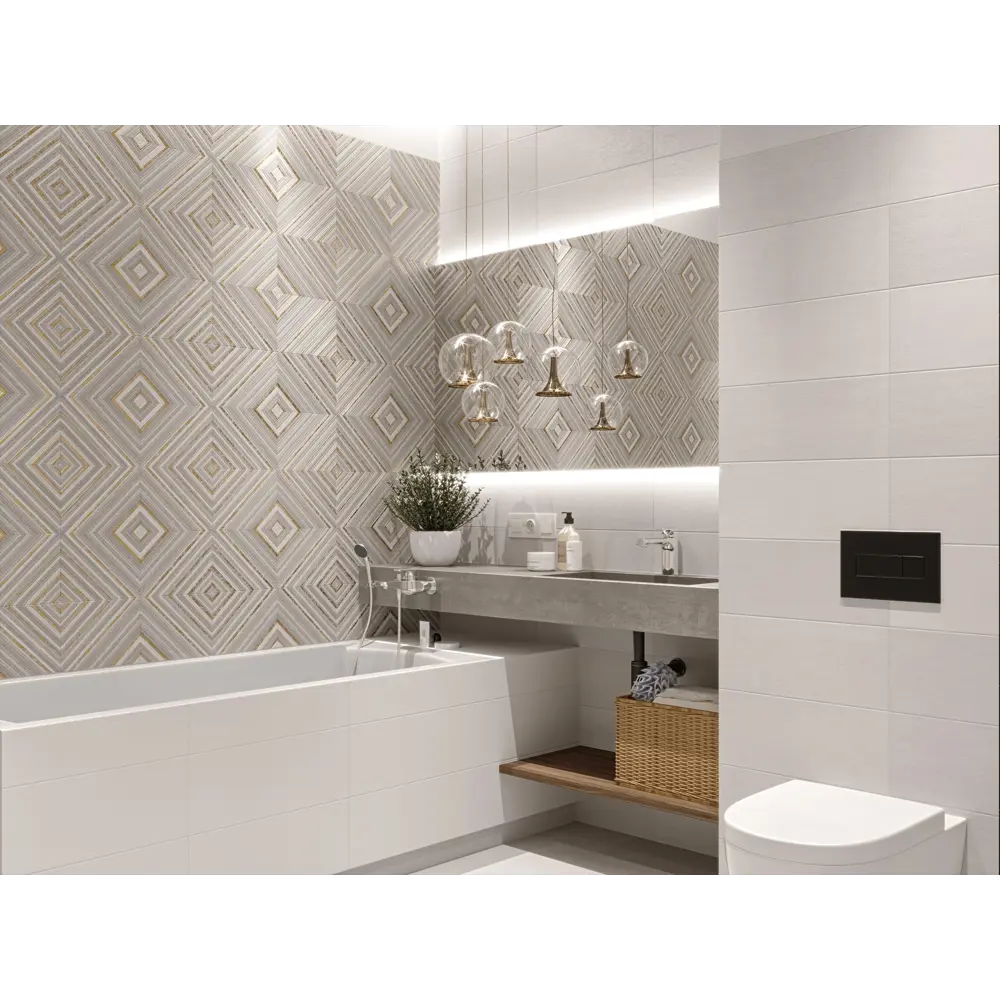 Декор настенный Rhombus Concrete Grey 20x50 см матовый цвет серый 84789513 STLM-2083879 Santreyd Mix and Live - Вид №4