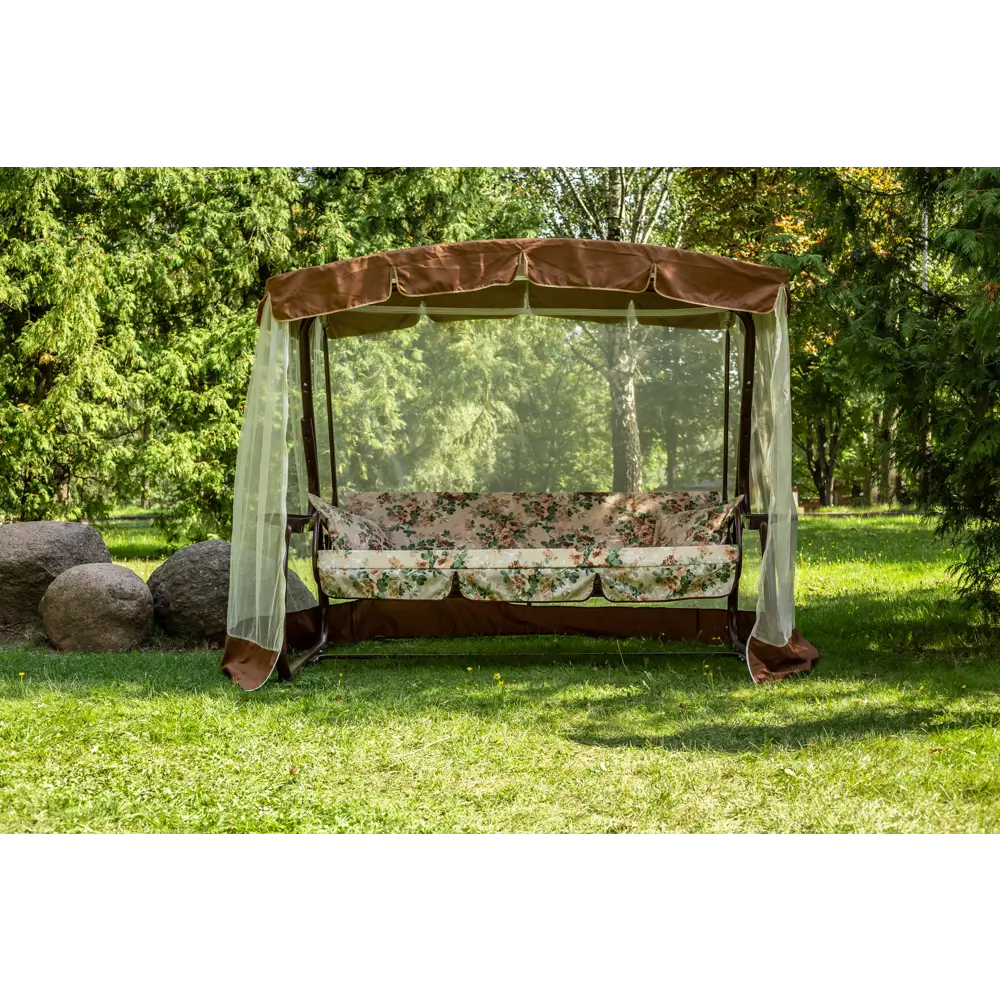 Качели садовые Naterial Ривьера 3-х местные (до 280 кг) коричневый/ бежевый STLM-2053275 - Вид №4