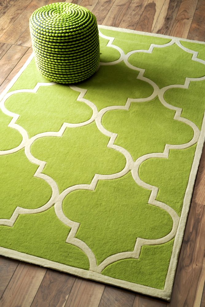 Ковер Trelli зеленый 240х330 DOLLY CAPRETS ДИЗАЙНЕРСКИЕ, ТРЕЛЬЯЖНЫЙ УЗОР 015132 Белый;зеленый  - Вид №1
