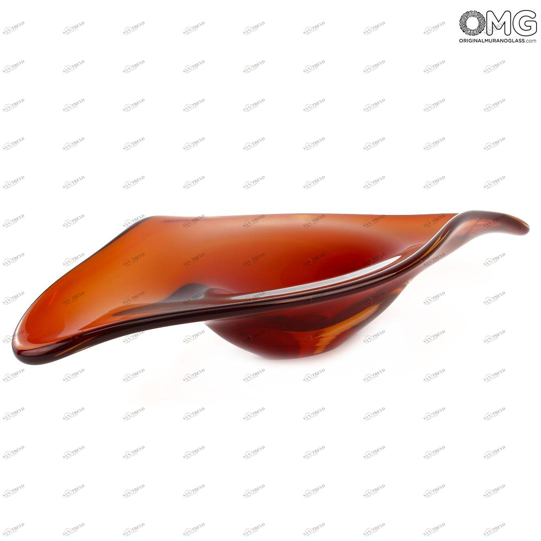 3872 ORIGINALMURANOGLASS Декоративная чаша Красная Гондола - соммерсо - муранское стекло OMG 53 см 