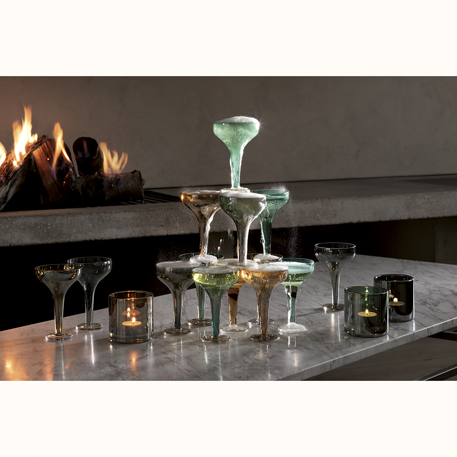 G1662-08-142 Подсвечник signature, epoque, 8,5 см, зеленый LSA International  - Вид №4