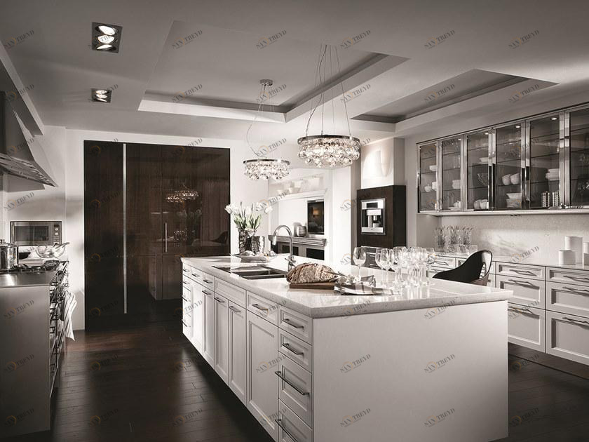 SieMatic Лакированная островная кухня с зоной колонн из лакированного эбенового дерева sun-id-1463551