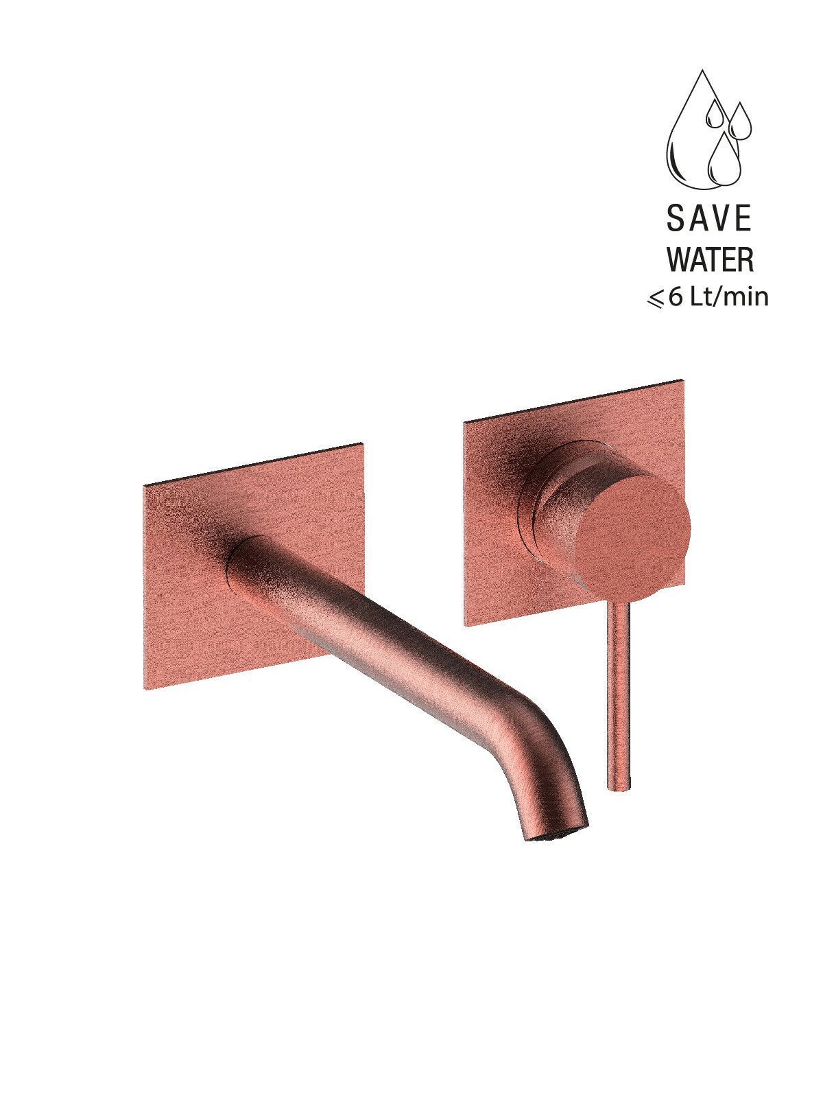 Однорычажный настенный смеситель для раковины из нержавеющей стали с 2 отверстиями Rubinetterie Frattini Pepe XL 316 ARCH-00090404 - Вид №13