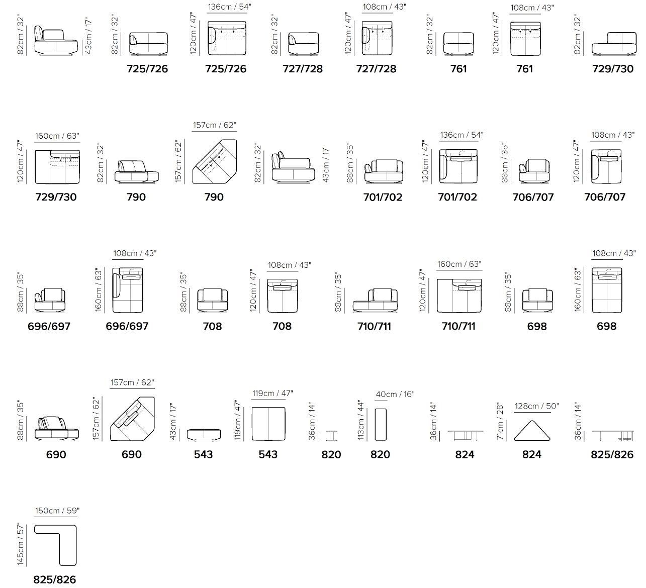 Модульный тканевый диван Natuzzi Italia Cava ARCH-00010120 - Вид №4