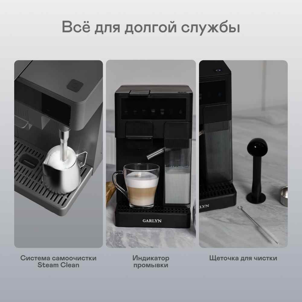 9171709 Кофеварка рожковая GARLYN Barista Compact черный STDN-0134038 - Вид №9