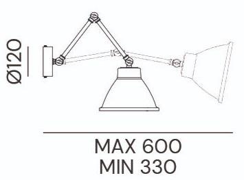 Il Fanale Регулируемый металлический бра с гибким кронштейном Loft 269.05.of - Вид №1