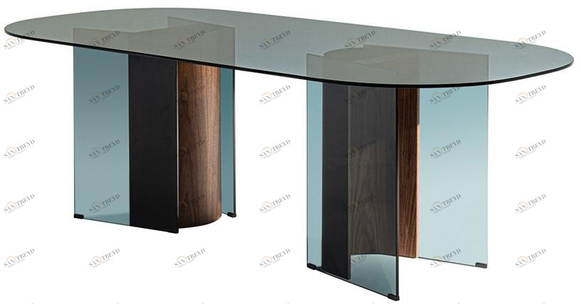 HC28 Cosmo Овальный обеденный стол из стекла  11c001 