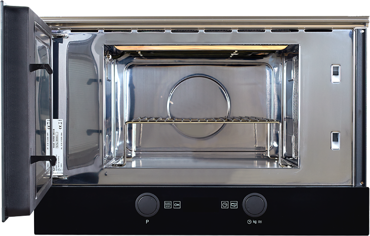 HMW 393 B Встраиваемая микроволновая печь, электронное управление, 14 автоматических программ, функция запоминания для 3 режимов, 5 уровней мощности, функция автоматической и ручной разморозки, таймер на 90 минут, камера из нержавеющей стали, блокировка о Santreyd  - Вид №1