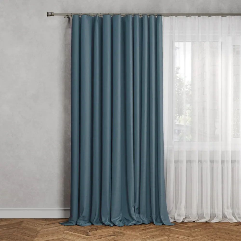 Штора на ленте Inspire Malonn 200X280 см цвет синий Agata 2 84996518 STLM-2144376 