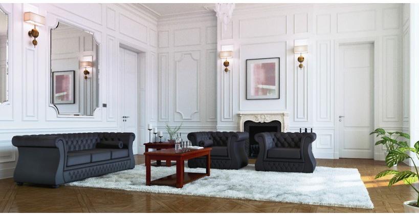 Arrediorg.it® Стеганый 3-местный кожаный диван Chester lux sun-id-1388251 - Вид №2