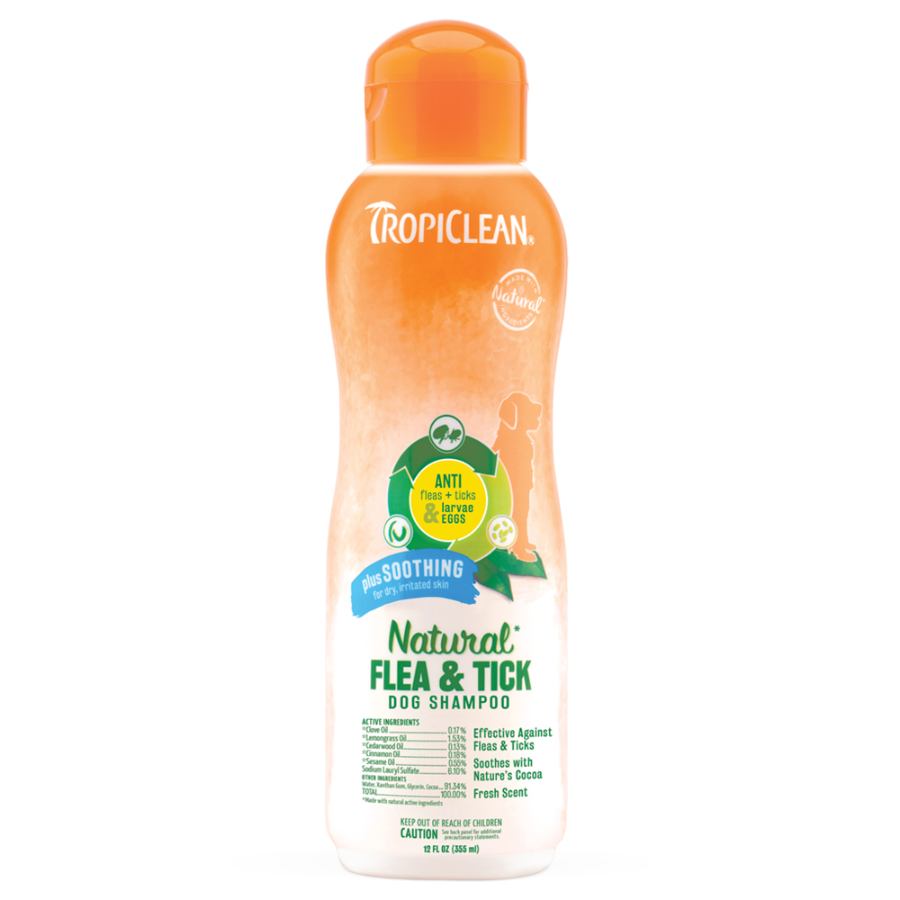 ПР0059137 Шампунь для собак от блох и клещей "Успокаивающий" 355мл TROPICLEAN 