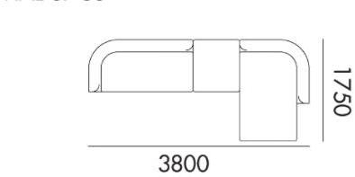 Grado Design 4-х местный модульный тканевый диван с шезлонгом Halle Hal-sf-g01 - Вид №1