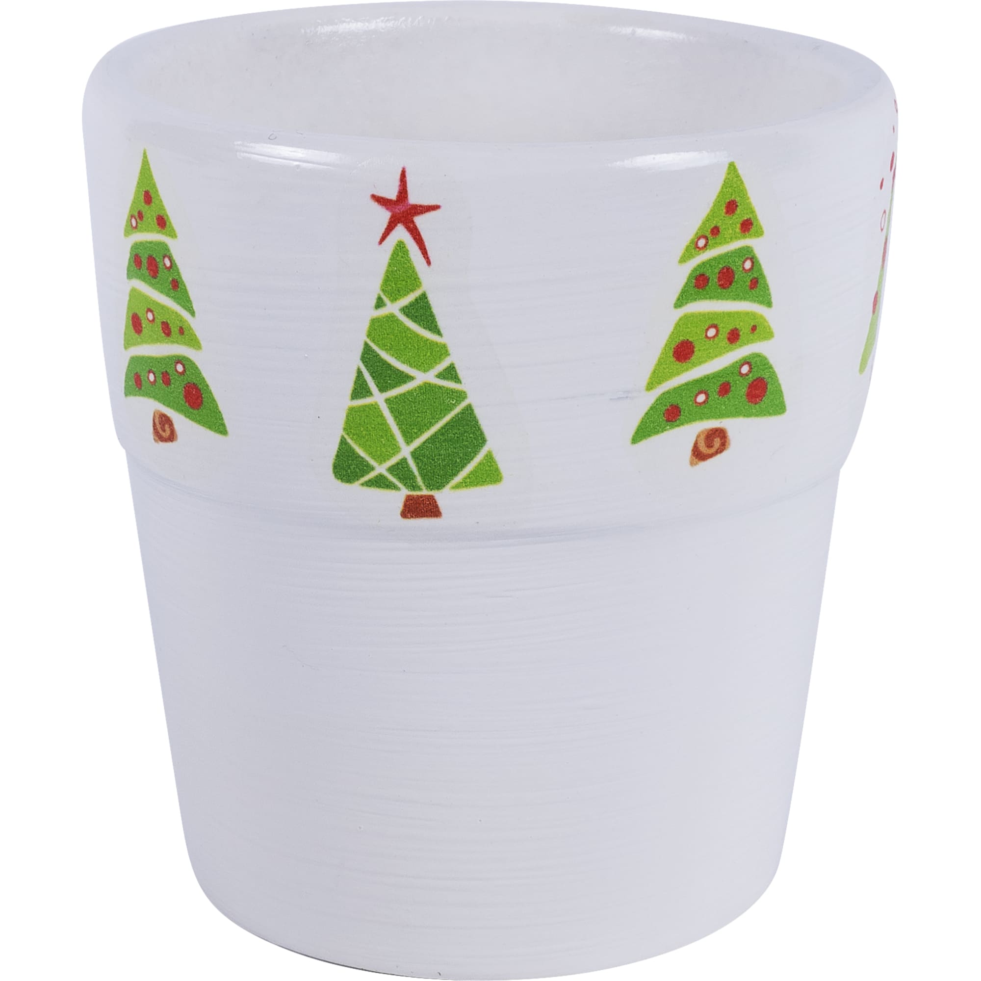 82062096 Кашпо Ёлки ø12 h12 см v0.85 л керамика белый/зелёный Santreyd  - Вид №1