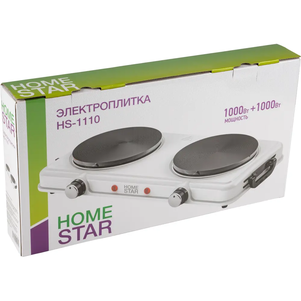 Электрическая настольная плита HomeStar HS-1110 44.9 см 2 конфорки цвет белый 87964040 STLM-2182859 Santreyd  - Вид №3