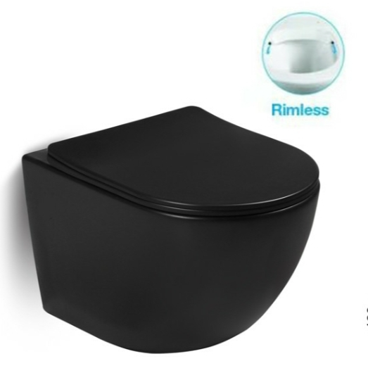 SL-5018MB Унитаз подвесной безободковый чёрный LAB.Space 