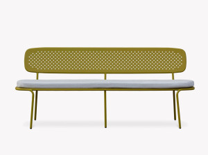 Садовая скамейка из нержавеющей стали со спинкой