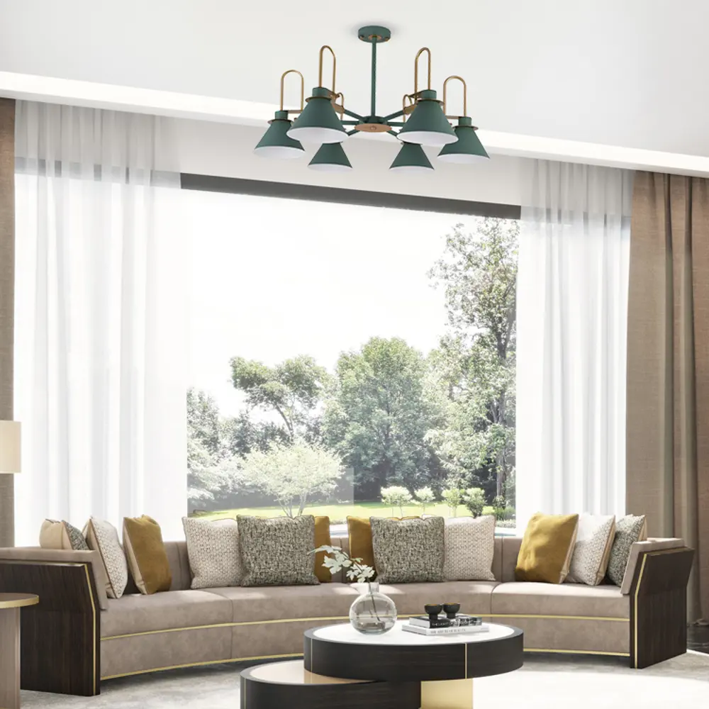 Люстра на штанге Lamplandia Green Capri L1194-6, 6 ламп, 20 м², цвет зеленый 89727960 STLM-2047563  - Вид №12