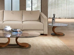 Carpanelli Круглый журнальный столик из дерева и стекла Mistral Tl58-/b-tl67-/b-c-d