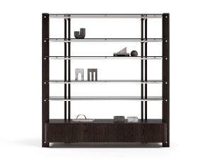 Деревянный двухсторонний книжный шкаф