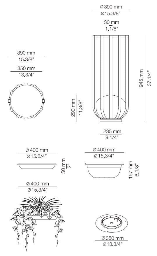 Поли открытый плантатор / торшер Estiluz Bols ARCH-00137330 - Вид №9