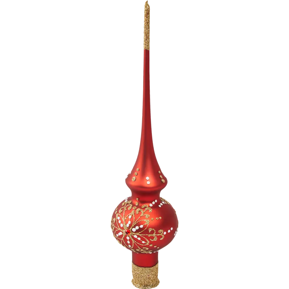 Верхушка на елку Цветики h27 см красный с блестками Santreyd STLM-2113547