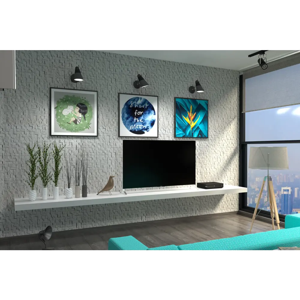 MONTE ALBA Декоративная плитка «Пикс Стоун» белая с текстурой каменной мозаики 82127096 STLM-0019938 - Вид №4