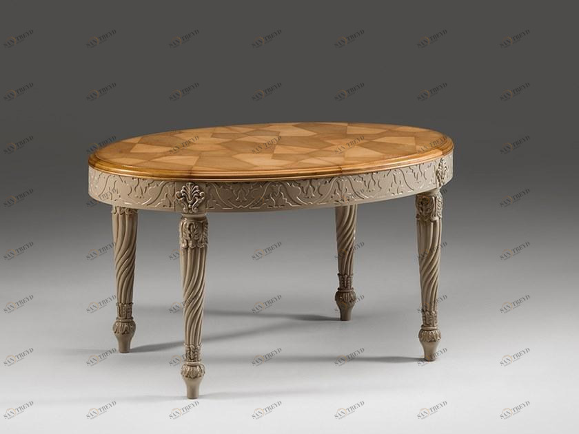 Prestige Овальный стол из лакированного вишневого дерева Regina Cvf092