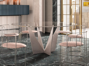 Круглый стеклянный стол