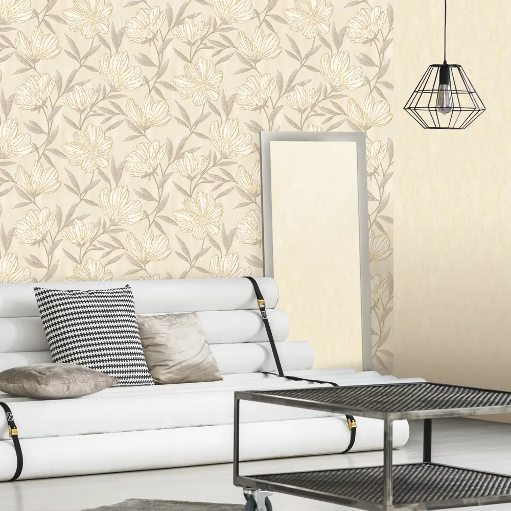Обои флизелиновые Euro Decor Crocus бежевые 1.06 м 7012-01 82377881 STLM-2038981 - Вид №3