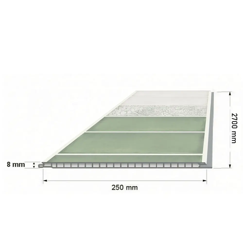 Стеновая панель ПВХ Шиповник зеленый 2700x250x8 мм 0.675 м² 89412151 STLM-2083618 Santreyd  - Вид №5
