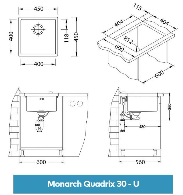 Мойка Alveus Quadrix Monarch 30 1122689 - Вид №5