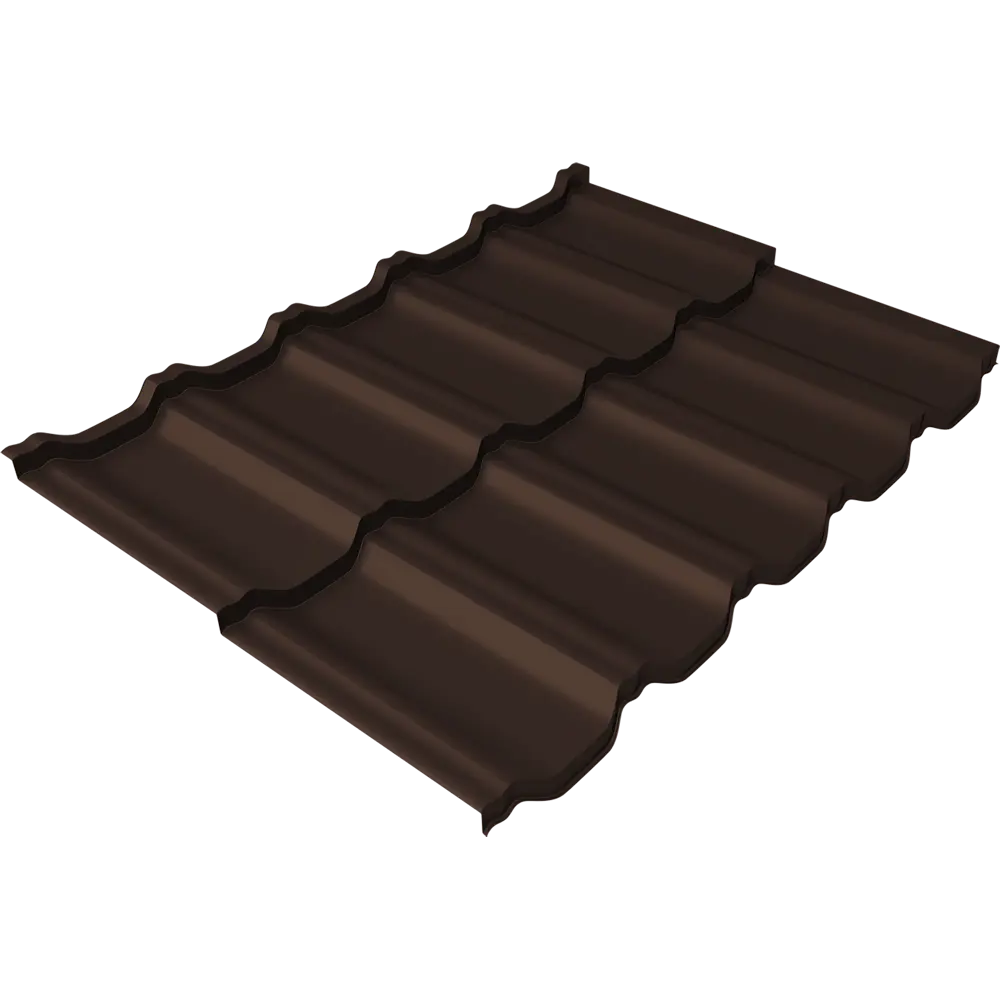 Металлочерепица 0.5 мм ГОСТ 720x1180 мм RAL 8017 коричневый Grand Line STLM-2148629 - Вид №2