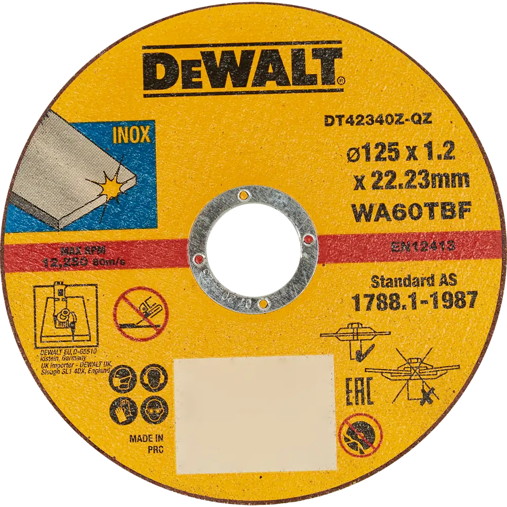 Диск отрезной по металлу тип 41 Dewalt 125x22.2x1.2 мм 82170509 STLM-2067460 